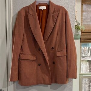 Brown Double-Breasted Blazer